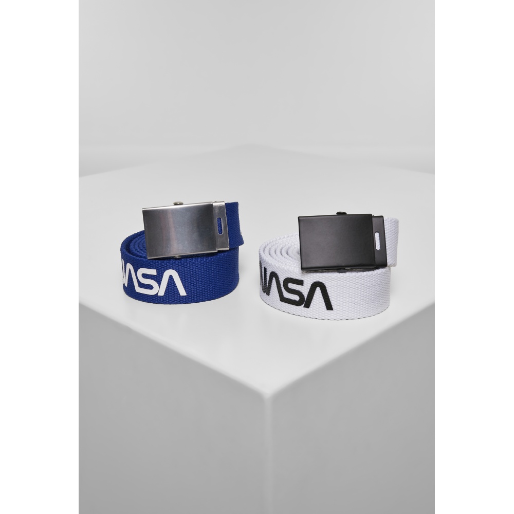 Mister Tee NASA - NASA Belt 2-Pack extra long blue/wht one size Gürtel - Blau/Weiß
